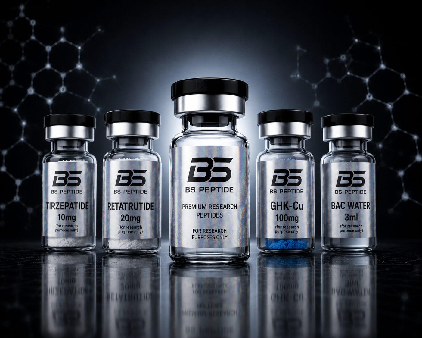 BS PEPTIDE Forschungspeptide – Produktreihe: Tirzepatide, Retatrutide, GHK-Cu & mehr, HPLC geprüft
